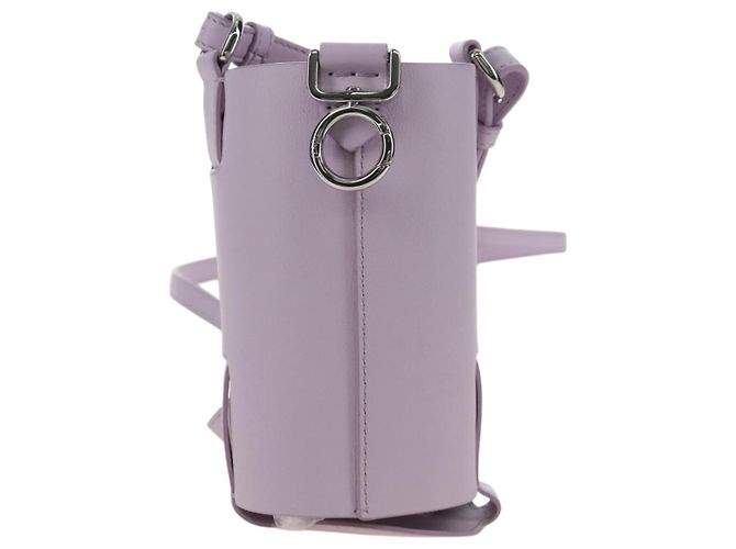 FENDI Bottle Holder Pouch Leather Lavende Silver 7AS022 - vista 2