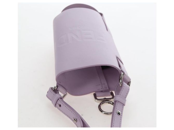FENDI Bottle Holder Pouch Leather Lavende Silver 7AS022 - vista 6