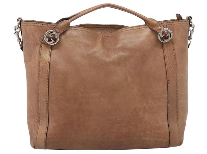 GUCCI Miss GG Hand Bag Leather Brown Silver 323675 - vista 13