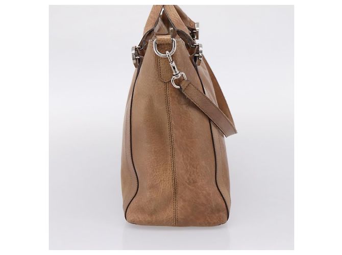 GUCCI Miss GG Hand Bag Leather Brown Silver 323675 - vista 3