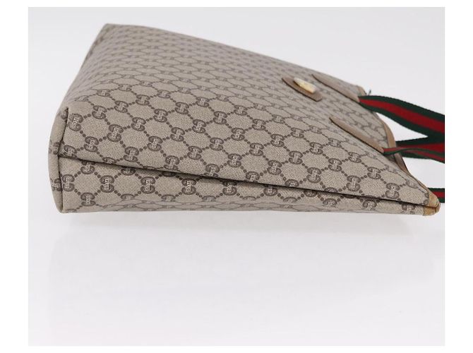 GUCCI GG Plus Supreme Web Sherry Line Tote Bag PVC Beige Gold - vista 3