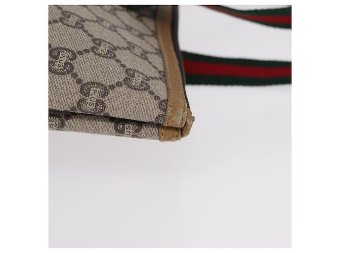 GUCCI GG Plus Supreme Web Sherry Line Tote Bag PVC Beige Gold - vista 4
