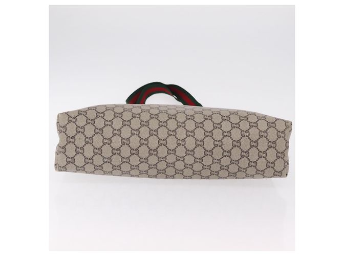 GUCCI GG Plus Supreme Web Sherry Line Tote Bag PVC Beige Gold - vista 6