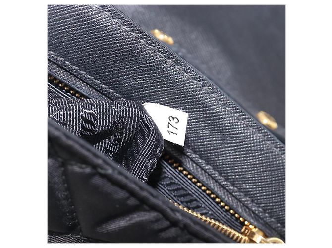 PRADA Schultertasche mit Kette Nylon Black Gold - Ansicht 12
