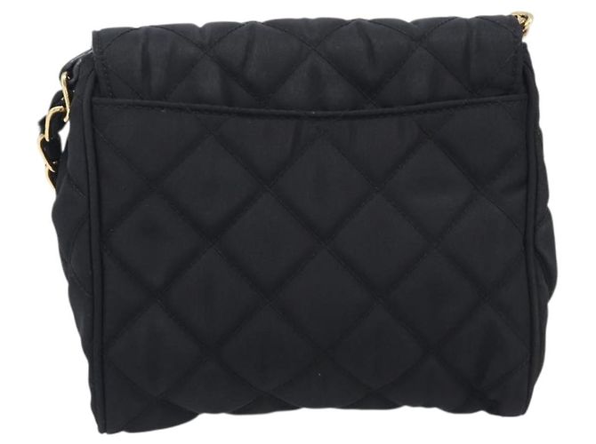 PRADA Schultertasche mit Kette Nylon Black Gold - Ansicht 2