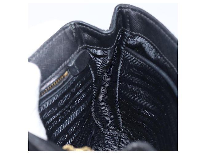 PRADA Schultertasche mit Kette Nylon Black Gold - Ansicht 21