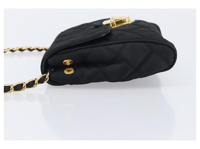 PRADA Schultertasche mit Kette Nylon Black Gold - Ansicht 4