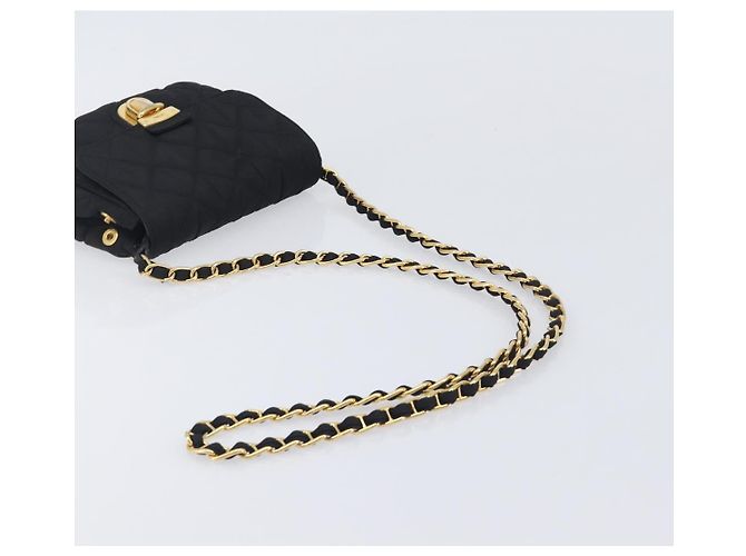 PRADA Schultertasche mit Kette Nylon Black Gold - Ansicht 7