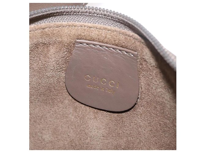 GUCCI Bamboo Hand Bag Leather Gray Gold Tone 001 2058 - vista 23