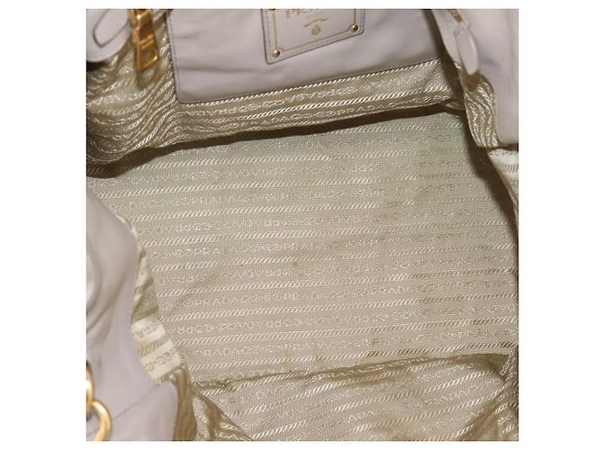 PRADA Tote Bag Leather 2way Gray Gold - vista 10