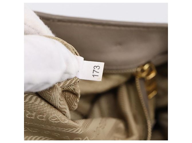 PRADA Tote Bag Leather 2way Gray Gold - vista 12