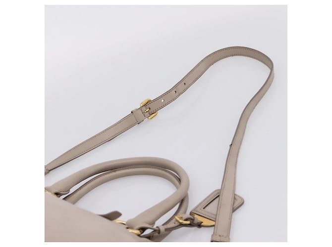 PRADA Tote Bag Leather 2way Gray Gold - vista 16