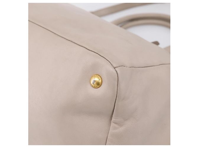 PRADA Tote Bag Leather 2way Gray Gold - vista 17