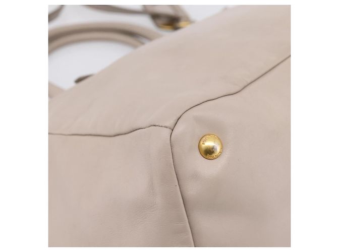 PRADA Tote Bag Leather 2way Gray Gold - vista 18