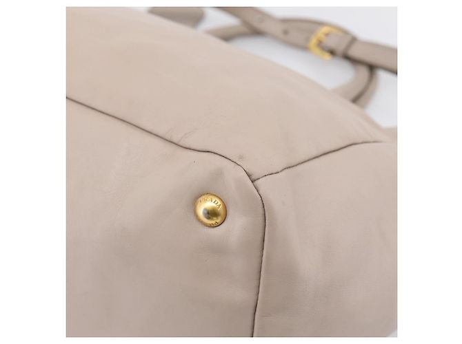 PRADA Tote Bag Leather 2way Gray Gold - vista 19