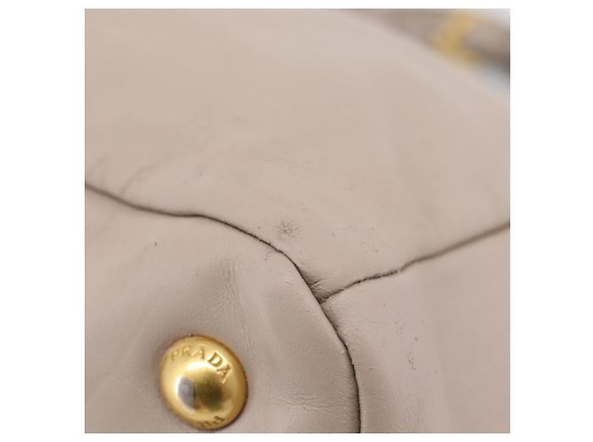 PRADA Tote Bag Leather 2way Gray Gold - vista 20