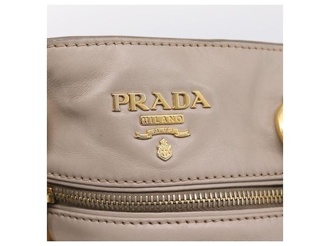 PRADA Tote Bag Leather 2way Gray Gold - vista 23