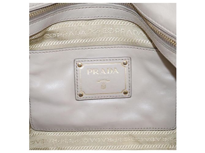 PRADA Tote Bag Leather 2way Gray Gold - vista 25