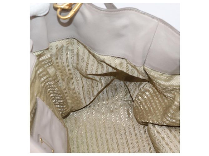 PRADA Tote Bag Leather 2way Gray Gold - vista 26