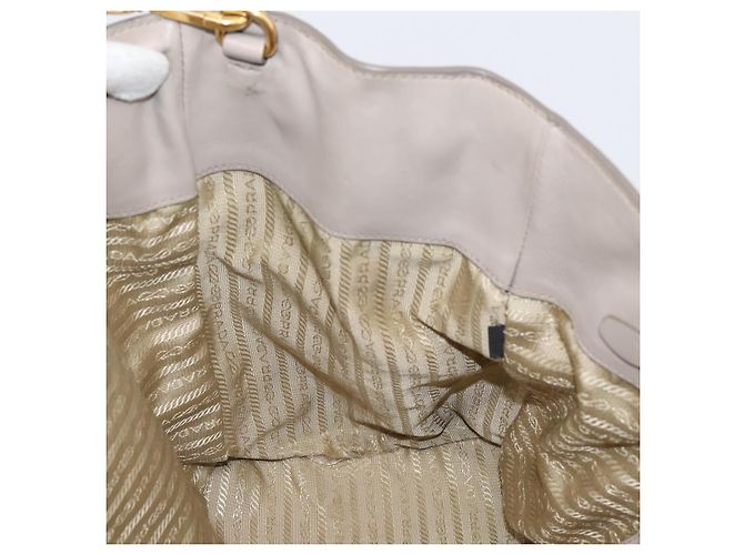 PRADA Tote Bag Leather 2way Gray Gold - vista 27