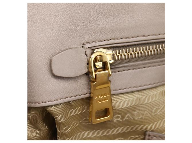 PRADA Tote Bag Leather 2way Gray Gold - vista 30