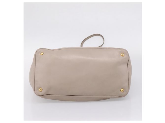 PRADA Tote Bag Leather 2way Gray Gold - vista 5