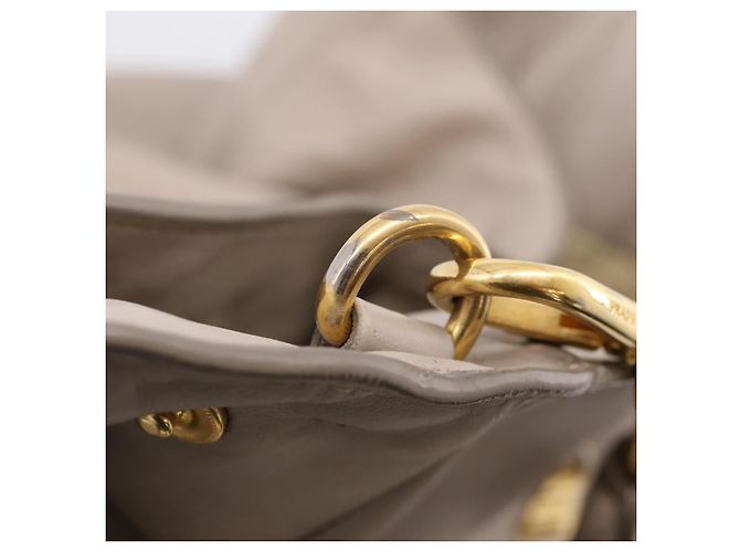 PRADA Tote Bag Leather 2way Gray Gold - vista 9