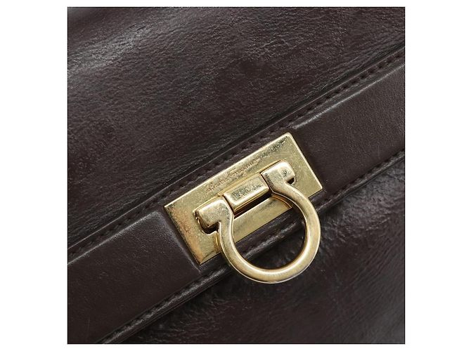 Salvatore Ferragamo Hand Bag Leather 2way Brown Gold - vista 24