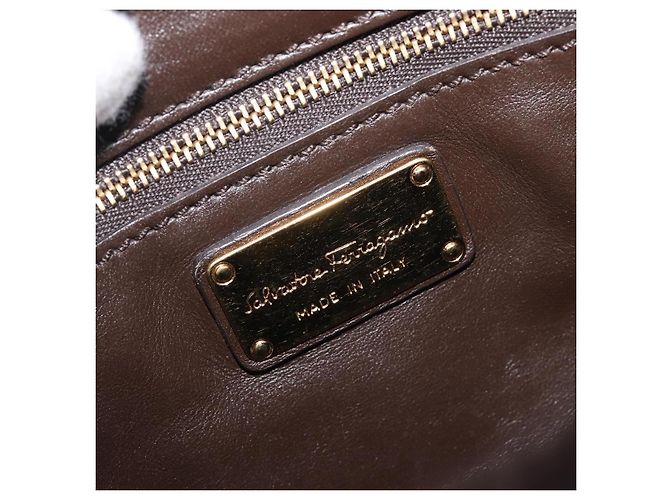 Salvatore Ferragamo Hand Bag Leather 2way Brown Gold - vista 26