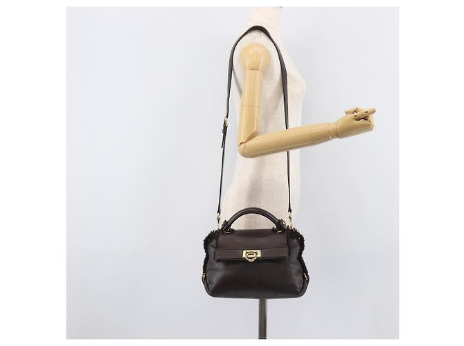 Salvatore Ferragamo Hand Bag Leather 2way Brown Gold - vista 31