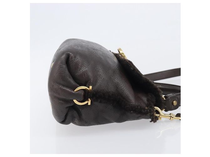 Salvatore Ferragamo Hand Bag Leather 2way Brown Gold - vista 4