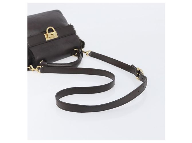 Salvatore Ferragamo Hand Bag Leather 2way Brown Gold - vista 9