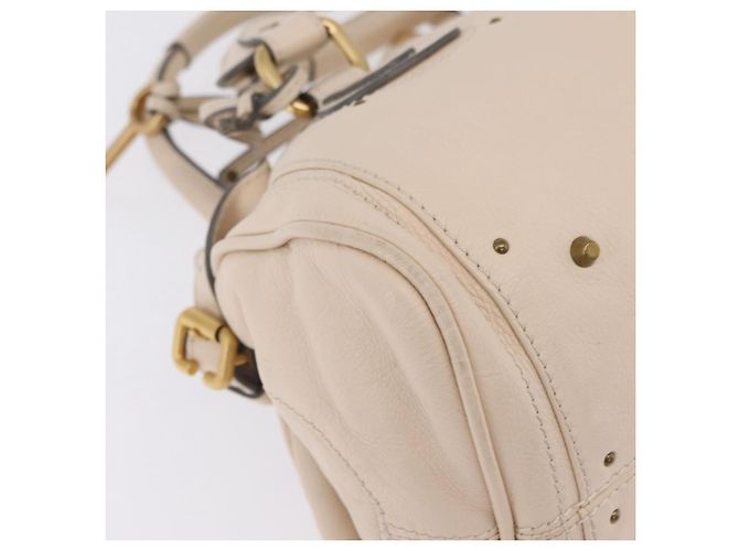 Chloé Chloe Paddington Hand Bag Leather Ivory Gold Tone - vista 15