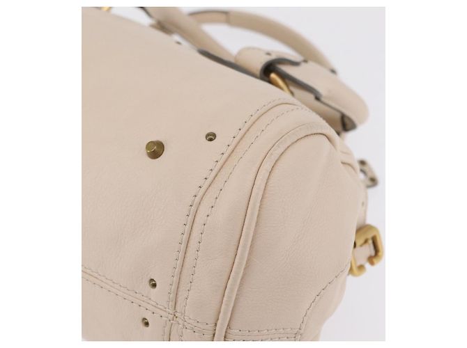 Chloé Chloe Paddington Hand Bag Leather Ivory Gold Tone - vista 16