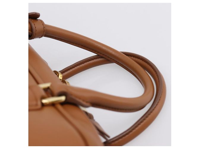 Miu Miu Arkady Hand Bag Leather 2way Brown Gold - vista 14