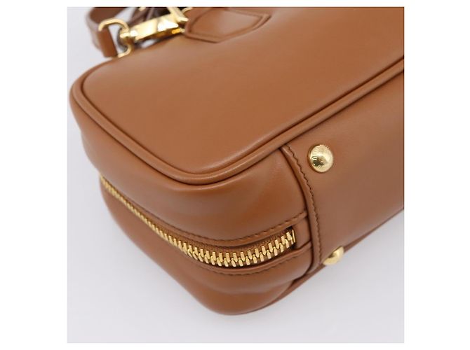 Miu Miu Arkady Hand Bag Leather 2way Brown Gold - vista 16