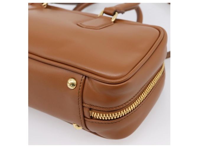 Miu Miu Arkady Hand Bag Leather 2way Brown Gold - vista 17