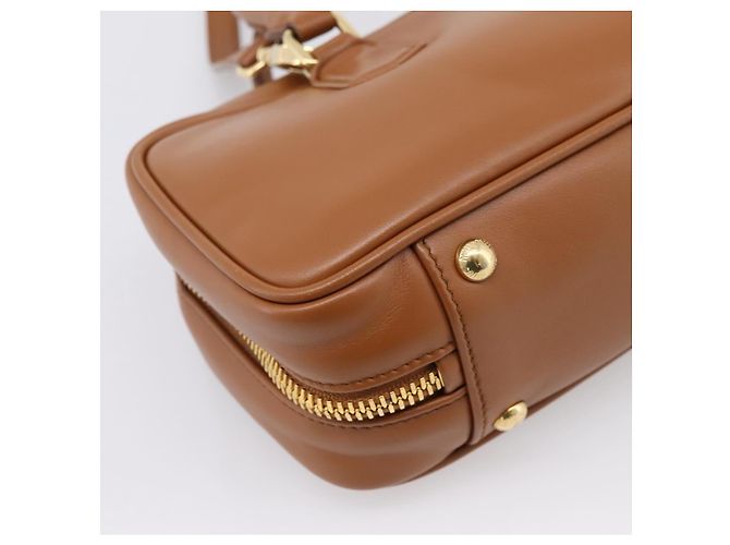 Miu Miu Arkady Hand Bag Leather 2way Brown Gold - vista 18