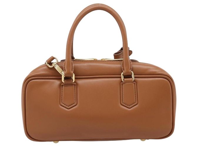 Miu Miu Arkady Hand Bag Leather 2way Brown Gold - vista 2