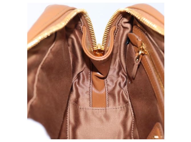 Miu Miu Arkady Hand Bag Leather 2way Brown Gold - vista 22