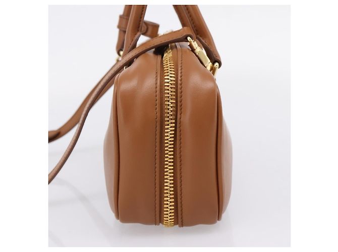 Miu Miu Arkady Hand Bag Leather 2way Brown Gold - vista 4