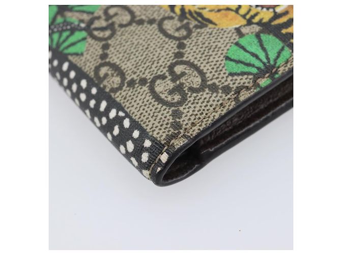 GUCCI GG Supreme Bengal Compact Wallet PVC Beige - vista 14
