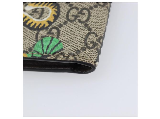 GUCCI GG Supreme Bengal Compact Wallet PVC Beige - vista 15