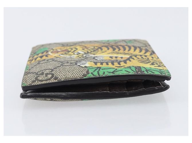 GUCCI GG Supreme Bengal Compact Wallet PVC Beige - vista 3