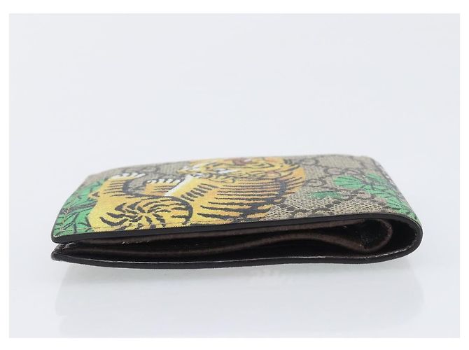 GUCCI GG Supreme Bengal Compact Wallet PVC Beige - vista 5