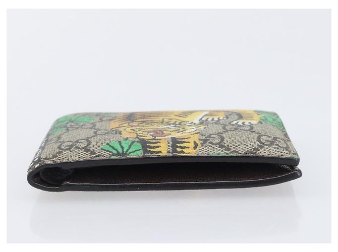 GUCCI GG Supreme Bengal Compact Wallet PVC Beige - vista 6