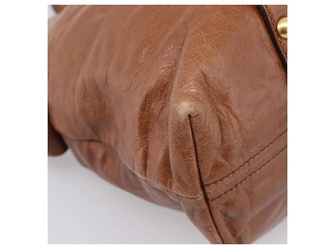 Miu Miu Matelasse Hand Bag Vitellolux 2way Brown Gold - vista 16