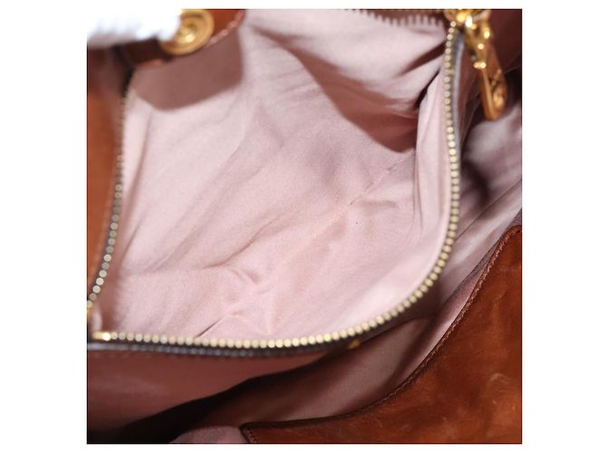 Miu Miu Matelasse Hand Bag Vitellolux 2way Brown Gold - vista 25