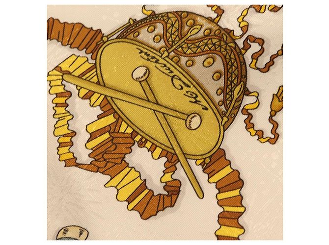 Hermès HERMES Carre 90 Scarf  LES FETES DU ROI SOLEIL  Silk White - vista 12