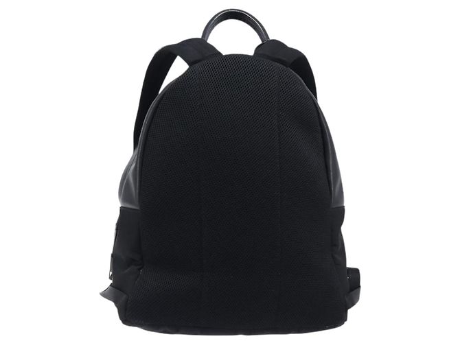 FENDI Monster Backpack Leather Nylon Black Silver - vista 2